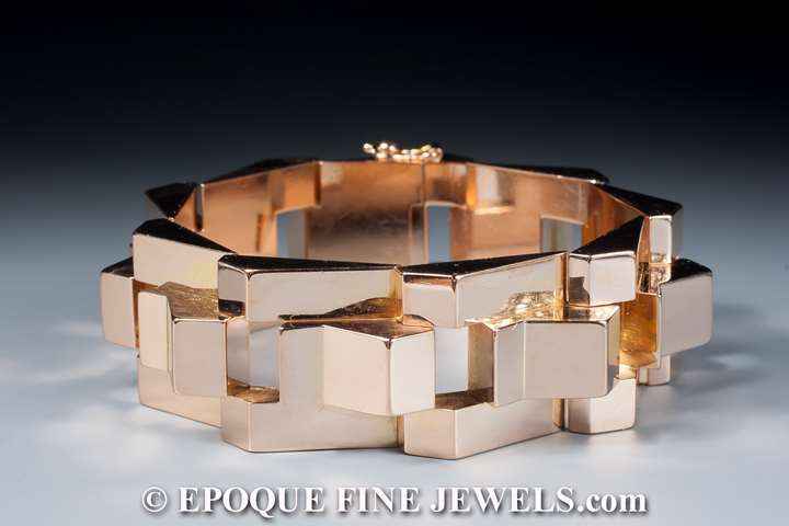 An 18 karat yellow gold tank bracelet